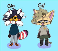 mini gio and gil ref by fluffurry - red, cute, cat, kitten, male, panda, kawaii, transgender, femboy, redpanda, sandcat, femboys, transboy