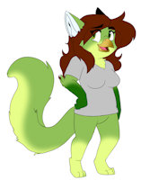 My fursona self by Baconbloodfire12 - bird, fursona, green bird