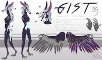 [Ref] Gist by Odonarta - female, reference sheet, bird, demon, feather, anthro, avian, wings, feathers, oc, reference, wing, referencesheet