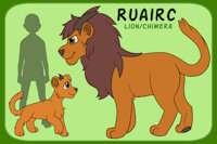 Ruairc Reference Sheet by RockyFennek - boy, feline, male, lion, hybrid, reference sheet, monster, horns, ref sheet, reference, chimera, refsheet