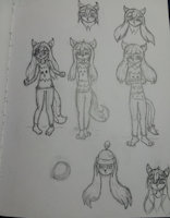 sketches by Hollowlink - fox, cub, female, teen, badger, sketches
