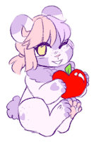 Ringo by TwistedCheshire - cute, bear, purple, kawaii, pink, ursa, fruit, apple