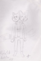 Design Alpha1 by TitothaRaccoon - sketch, fox, raccoon, male/female, female/male, body horror