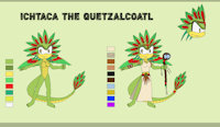 Ichtaca the Quetzalcoatl reference by Chipthehedgehog - girl, woman, female, teen, character sheet, original, mayan, aztec, quetzalcoatl, tribe, jungle, snake, shaman, character, sonic, oc, fan, fancharacter, feathered, original character, ocs, jungle girl