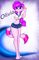 Girl of the Month: OliviaSFW by CjWeasle - cat, female, glasses, olivia, schoolgirl uniform, cjweasle