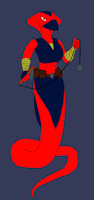 Romverse Character Profile: Mercy (Aka Firescale) by LoneWolf23k - female, snake, ninja, assassin, superhero, serpent