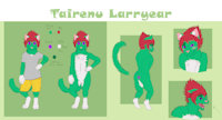 Tairenu Larryear Reference Sheet by TairenuKitty - cat, feline, male, reference sheet, fursona, mammal, tairenu