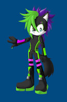 Vangelis by ThrenodyGrimblood - cat, male, character sheet, oc, neon colors, fc, sonic oc, vangelis, sonic fc