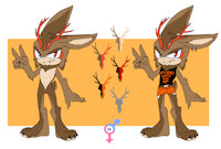 Rune by MidnightMuser - male, ref sheet, reference, rune, wolpertinger, genderfluid, sonic fc, adopted character