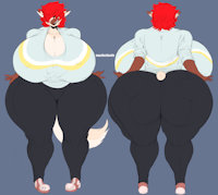 Oracle the Sheepdog Reference Sheet by murderdaiida - dog, big, female, jeans, thick, hyper, breast, sheep