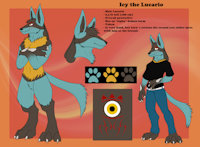 Icy the Lucario - Reference Sheet by R0ttR0tt - lucario, male, reference sheet, canine, pokemon, ref sheet, reference, refsheet, referencesheet, male/solo, references