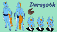 Daragoth Character Sheet (Commission) by Halcyon - male, horse, water horse
