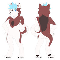 Siebold Ref by raadwolves - dog, husky, male, heterochromia, siberian husky, thumbs up, dyed hair