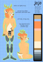 Jojo Reference Sheet [Fursona] by jojomonstar - male, deer, white tailed deer, whitetail, amputee (non-kink related)