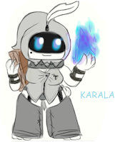 Karala by ComicToons - boobs, bunny, female, panties, rabbit, magic, glowing, fire, big breasts, blue eyes, glowing eyes, sorceress, no bra, magical girl, big hips, thicc, karala