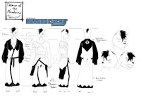 Concept art - Tatsuya rework by DragonflyGem - dog, dragon, comic, canine, shiba inu, kimono, concept, manga, concept art, tatsuya, dragon circuit, model sheet.