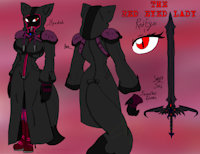 ~OC~ "The Red-Eyed Lady" REF by MasterStevo31 - sword, feline, female, hooded, big breasts, red eyes, big boobs, big tits, mysterious, female/solo, masterstevo31, the red-eyed lady, a new era a new tail
