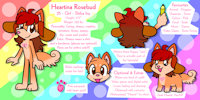 Heartina Rosebud '18 by HeartinaRosebud - dog, puppy, girl, female, reference sheet, canine, equine, multifurry, mare, filly, shiba inu, my little pony, cerberus, multihead, earth pony, doge, pupper, doggo