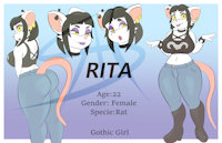 Adopt-Rita (Close) by Ashardy - female, thick, makeup, sexy, rat, gothic, adoption, big breasts, big boobs, adoptable, lipstick, adopt, auction, big tits, big ass, big butt, big booty, thick thighs, thicc