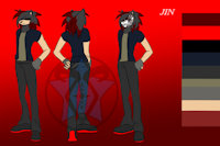 Jin Ref 2018 by pokeczarelf - male, reference sheet, hedgehog, arrancar