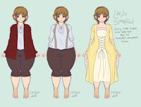 Lardo Smallfoot [2014] by Rezeict - male, short, fat, chubby, character sheet, crossdressing, character, curvy, crossdresser, cross dressing, original character, humanoid, character reference, character design, chubbiness, genderqueer, halfling, lord of the rings, hobbit