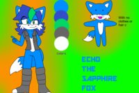 Echo the sapphire fox by UchiKaji - fox, female, character, sonic, reference, fan, echo, sonic fanon characters, uchikaji