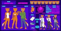 Nic's Comprehensive Ref Sheet by JustBored3 - cat, male, glasses, jacket, sheet, ref, hoodie, reference, uniform, nerd, scientist, refsheet, whiskers, clipboard, 3ds, nic, clerk, cashier, stocker