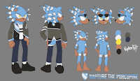 Rapture the Porcupine - Reference Sheet by PxP - male, jacket, jeans, fursona, porcupine, shades, mobian, sonic fan character, sonic oc