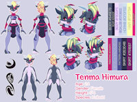 Commission: Tenma Himura design by s4lt0r11 - female, character sheet, kobold, character reference, character development, kolbold