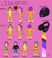 Lisa Reference Sheet by MagicWolfy - lioness, female, raver, tomboy, rebellious