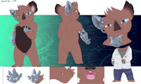 Connor Koala by Syntex - male, reference sheet, marsupial, ref, robot, cyborg, m/solo, reference, scientist, koala, lab coat, male/solo