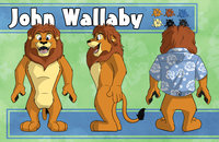 Reference Sheet - John Wallaby by Kirron - male, lion, reference sheet, character sheet, reference