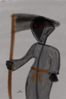 Exparimental Artwork 1 by Otlan - male, werewolf, scythe, grim reaper