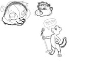 Chipmunks by IGAKattack - sketch, male, cartoon, microphone, scribble, chipmunk, bam