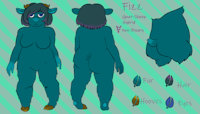 Fizzy Character sheet [SFW] by FizzyBubbleTea - hybrid, fursona, non binary, goat-sheep, fizzybubbletea