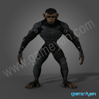 Cinematic 3D Character of Kung Fu Ape – sci-fi Cartoon feature film - USA, Atlanta by gameyan - game, pre, animation, and, 3d, movie, design, character, modeling, sculpture, texture, studio, motion, rendering, development, film, sculpting, texturing, capture, production, rigging, services, characte, vfx