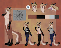 Penji - Fursona - Reference Sheet by R0ttR0tt - female, wolf, hybrid, reference sheet, shiba inu