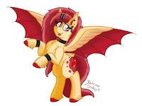 My pony oc, Ruby Splash by RubySplash2018 - female, pony, female/solo, ponysona, pony oc, bat pony, batpony