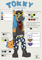 Tokky Everyday Attire Ref Sheet by Tokky - fox, male, leather, underwear, reference sheet, hyena, briefs, ref, ref sheet, boots, camouflage, camo, refsheet, foxena, hyox, tattered, scruffy, tightywhities, scruff, combat boots, camo pants, camouflage pants, army boots, camos