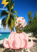 Lady Wela by Filibolt - tentacles, hedgehog, shore, island, goddess, huge breasts, cecaelia, female/solo, sonic oc, huge ass, seashells