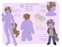 **Commission** AJ by Fanthrose - male, character sheet, pony