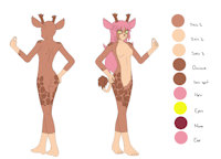 Makea Chroma Antilipsi by MozzlynArts - character sheet, giraffe, character profile, my character, furrylinette