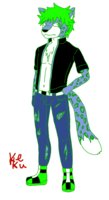 OC Lowell by KeKu - feline, male, anthro, leopard, music, shy, solo, guitar, lycanthrope, musician, band, anthropomorph, wereleopard