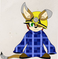 "Little" Lynn by Cyborghedgehog - cute, female, adorable, daughter, boots, bilby, miner, plaid shirt, oversized shirt, coal miners daughter