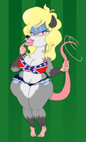 Rhonda-Lynn Pendergrass by SpiketheKlown - female, curvy, opossum, possum, redneck, confederate flag, female/solo