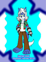 Barker Wolf by GarPhaN - wolf, male, blue, furry, anthropomorphic, white hair, blue fur, robotic arm, heroes, bluewolf, bionics, furryanthro, sonic1603, stephan heroes 2014, barker wolf