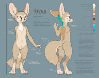 River Refsheet by Unicorn - fox, small, canine, fennec, null, canid, vulpine, sexless, amelia, nullo, agender, featureless crotch, enby, non binary, amputee (non-kink related), flat crotch, congenital amelia