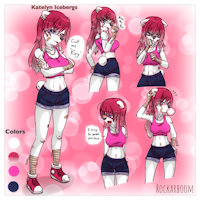 Katelyn Icebergs by Rockarboom2013 - female, panther, character sheet, pink, character, fighter, polar bear, polarbear