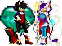 Jade y Ciela by aryllstar1304 - sega, children, fancharacter, digital art, shadamy, silvaze, erizas