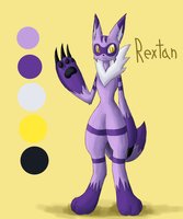 Rextan Ref. by RikaKitty - raccoon, male, monster, creature, ferret, wysterra, rextan